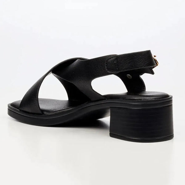 Butterfly Feet Esmee 1 Block Heel Sandals - Black