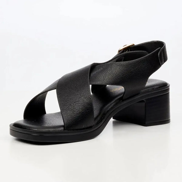 Butterfly Feet Esmee 1 Block Heel Sandals - Black