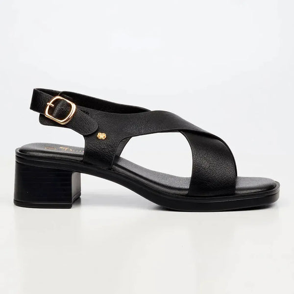 Butterfly Feet Esmee 1 Block Heel Sandals - Black