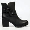 Butterfly Feet Ester 8 Twin Buckle Block Heel - Black