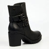 Butterfly Feet Ester 8 Twin Buckle Block Heel - Black