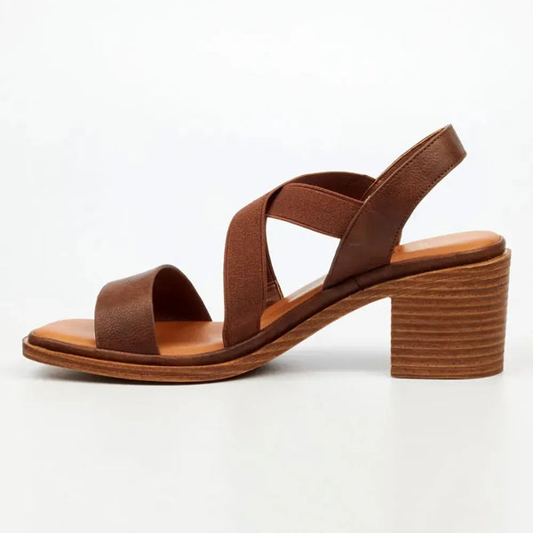 Butterfly Feet Imelda 1 Block Heel Sandals - Chocolate