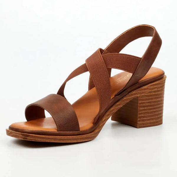 Butterfly Feet Imelda 1 Block Heel Sandals - Chocolate