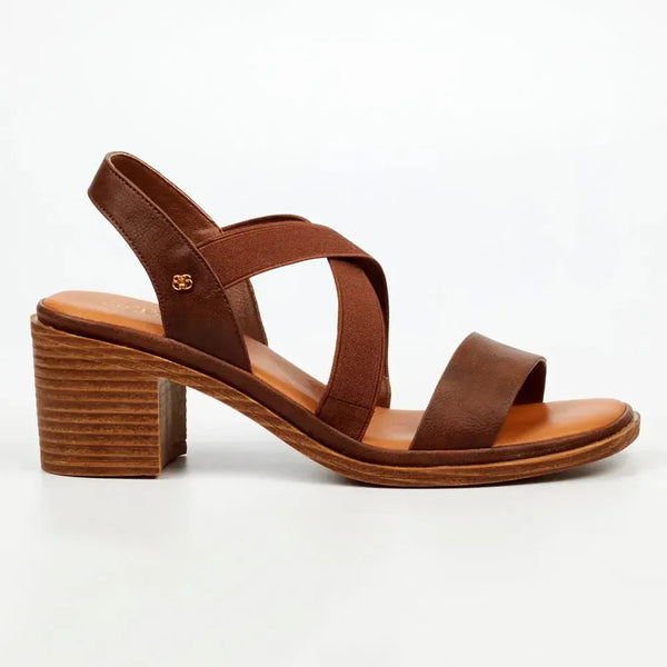 Butterfly Feet Imelda 1 Block Heel Sandals - Chocolate