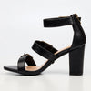Butterfly Feet Jaydin Buckle Block Heel Sandals - Black
