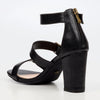 Butterfly Feet Jaydin Buckle Block Heel Sandals - Black