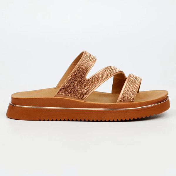Butterfly Feet Junes Z Strap Sandals - Rose Gold