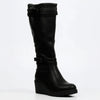 Butterfly Feet Ladies Conway 3 Wedge Long Boot - Black