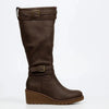 Butterfly Feet Ladies Conway 3 Wedge Long Boot - Chocolate