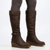 Butterfly Feet Ladies Conway 3 Wedge Long Boot - Chocolate
