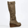 Butterfly Feet Ladies Conway 3 Wedge Long Boot - Taupe