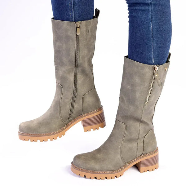 Butterfly Feet Ladies Detoit 1 Long Shaft Boot - Olive
