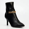 Butterfly Feet Ladies Lively 13 Ankle Boot With Chain - Black