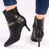 Butterfly Feet Ladies Lively 13 Ankle Boot With Chain - Black