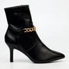 Butterfly Feet Ladies Lively 13 Ankle Boot With Chain - Black