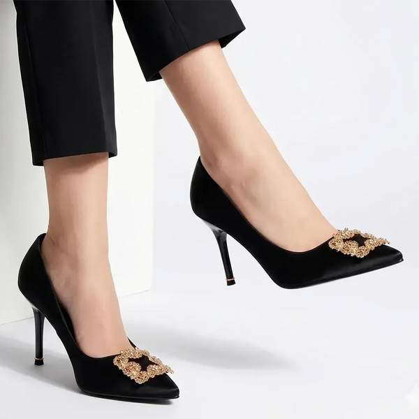 Butterfly Feet Lanelle 1 Stiletto Court With Trim - Black