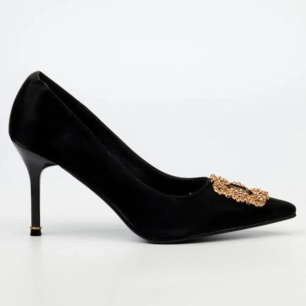 Butterfly Feet Lanelle 1 Stiletto Court With Trim - Black