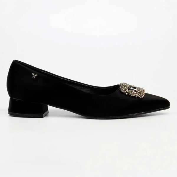 Butterfly Feet Leonore 1 Low Block Heel - Black