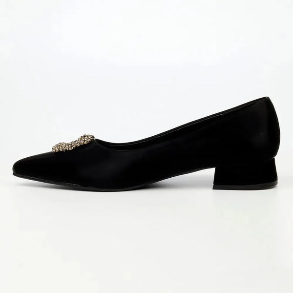 Butterfly Feet Leonore 1 Low Block Heel - Black