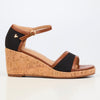 Butterfly Feet Mila 3 Cork Wedge Sandals - Black