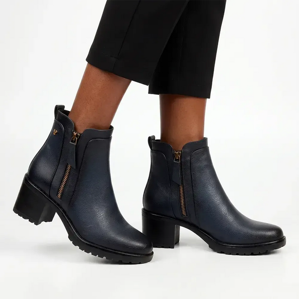 Butterfly Feet Noxer 2 Double Zip Ankle Boot - Navy