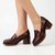 Butterfly Feet Noxer 9 High Block Heel Saddle Loafer - Burgundy