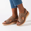 Butterfly Feet Prio1 Cut Out Wedge Sandals - Taupe