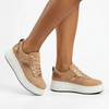 Butterfly Feet Senhora 26 Platform Animal Print Sneaker - Taupe