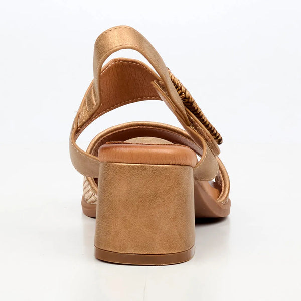 Butterfly Feet Teegan Block Heel Sandals - Bronze