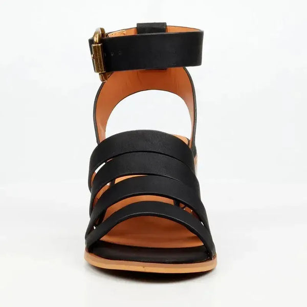 Butterfly Feet Wexley Strappy Block Sandal - Black