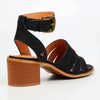 Butterfly Feet Wexley Strappy Block Sandal - Black