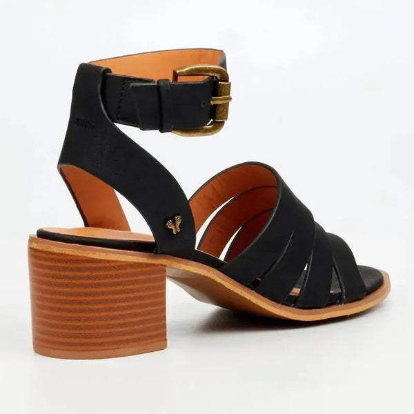Butterfly Feet Wexley Strappy Block Sandal - Black
