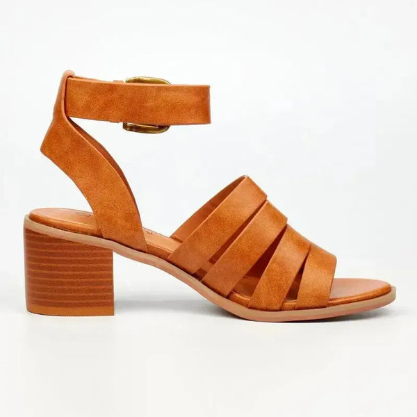 Butterfly Feet Wexley Strappy Block Sandal - Tan