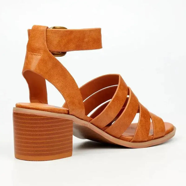 Butterfly Feet Wexley Strappy Block Sandal - Tan