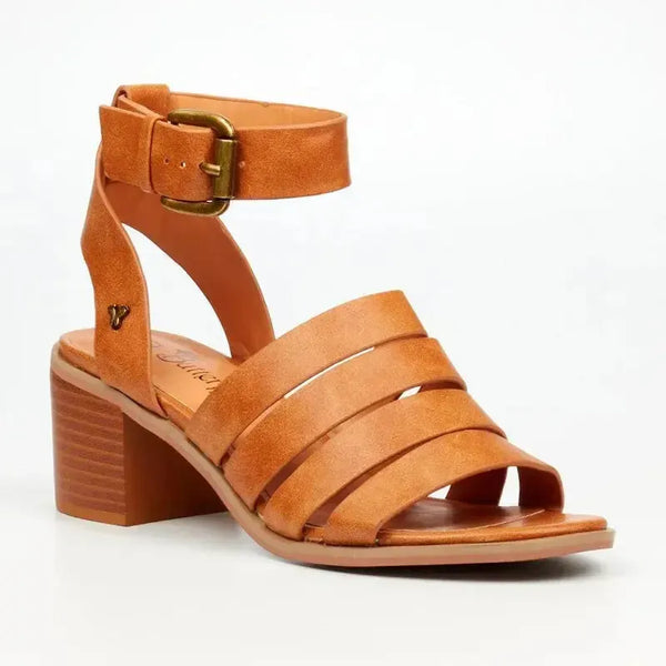 Butterfly Feet Wexley Strappy Block Sandal - Tan