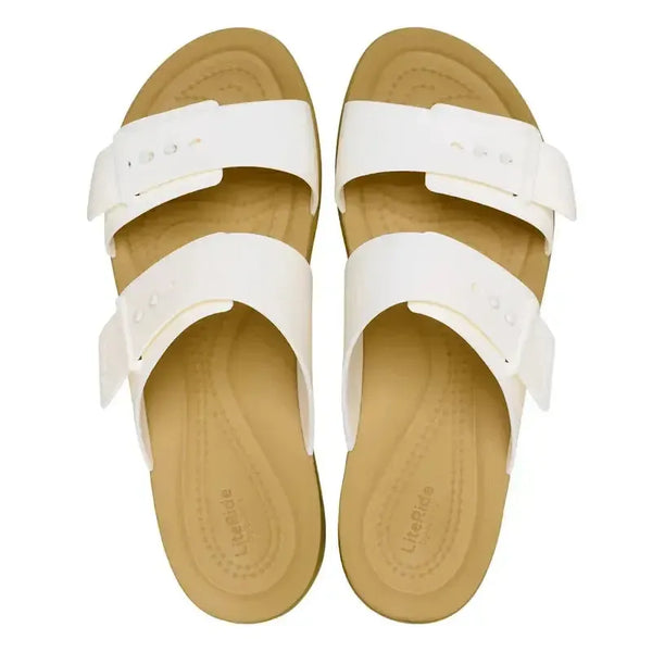 Crocs Brooklyn Lyn Buckle Low Sandal - Beige