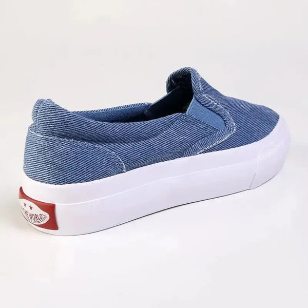 Direct Ladies Fashion Vulcanized Sneakers - Blue Denim