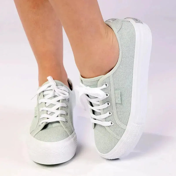 FILA Alessia Canvas Platform Sneaker - Mint/White