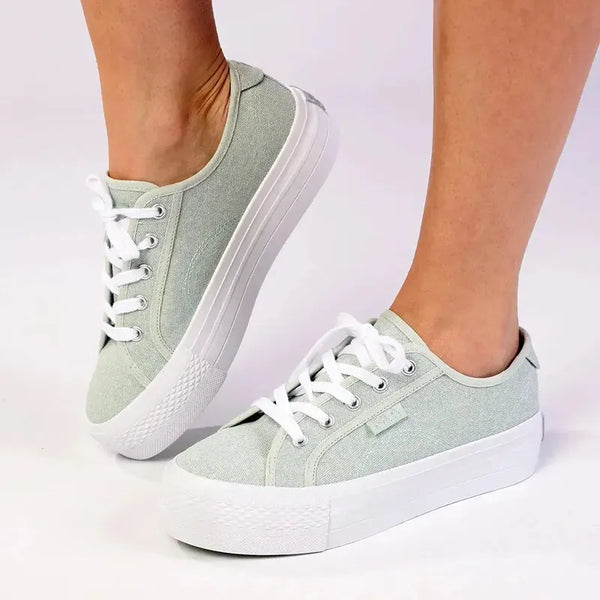 FILA Alessia Canvas Platform Sneaker - Mint/White