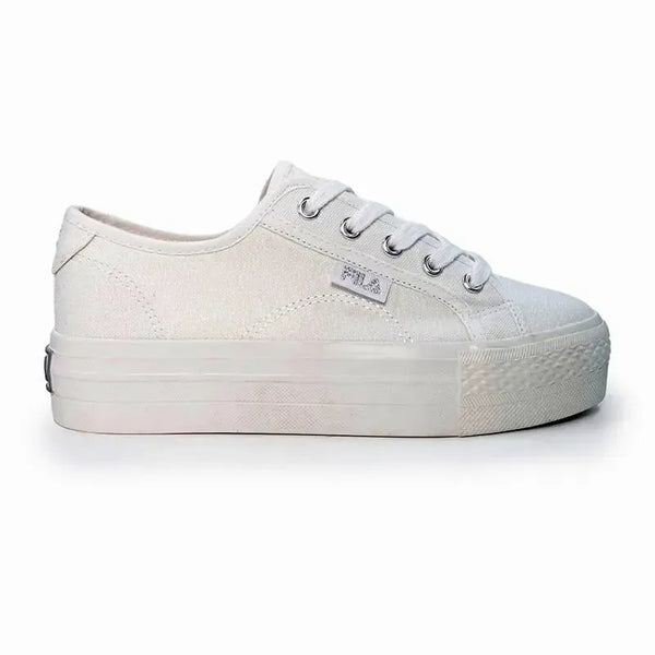 FILA Alessia Canvas Platform Sneaker - White/White/Silver