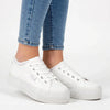 FILA Alessia Canvas Platform Sneaker - White/White/Silver