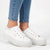 FILA Alessia Canvas Platform Sneaker - White/White/Silver