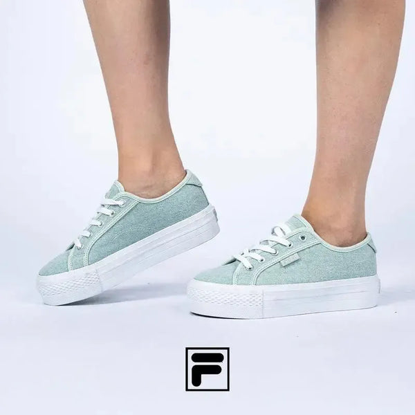 FILA Alessia Canvas Platform Sneaker - White/White/Silver