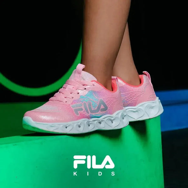 FILA Ariel Lights Kids Sneaker - White/Pink