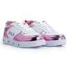 FILA Lucia Lights Kids Sneaker - White/Pink Metallic