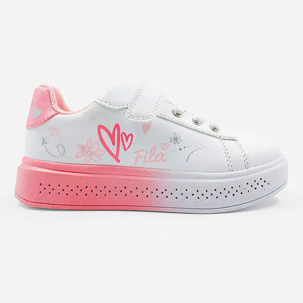 FILA Nova Lights Kids Sneaker - White/Pink