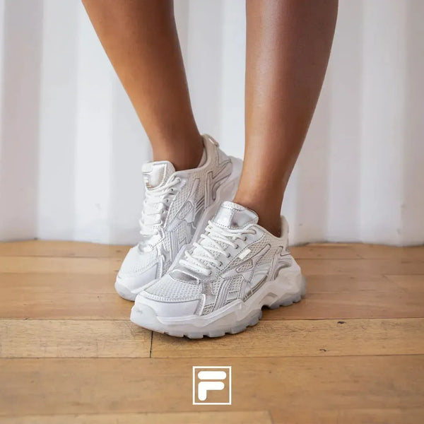 FILA Zia Lace Sneaker - White/Silver