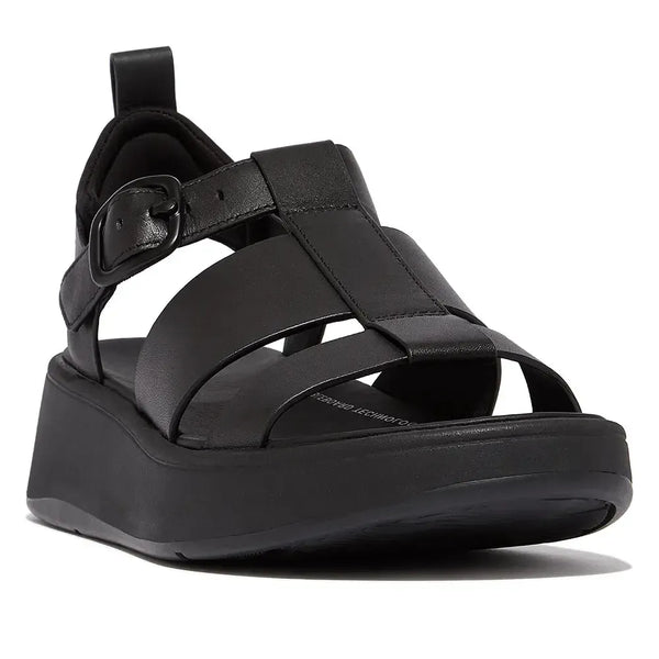 Fit Flop F-Mode Fisherman Platform Leather Sandal - Black