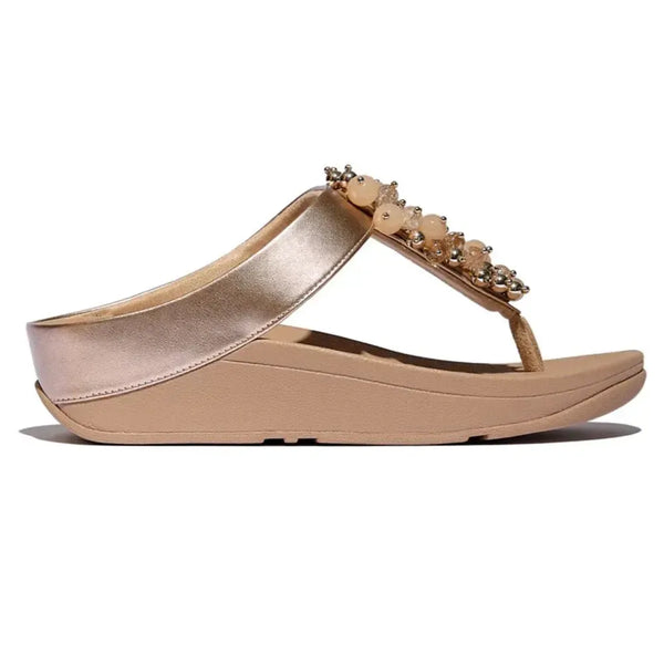 Fit Flop Fino Bauble-Bead Sandal - Metallic Beige