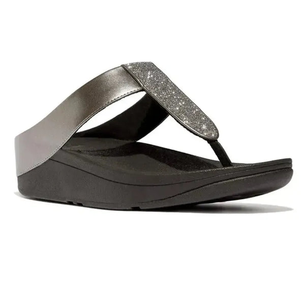 Fit Flop Fino Metallic Glitterdust Sandal - Black